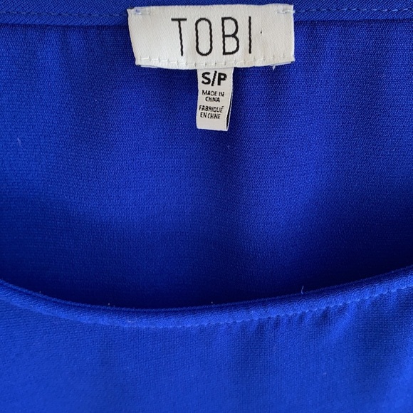 Tobi Royal Blue 3/4 Sleeve crop Blouse, Size S - Picture 3 of 7